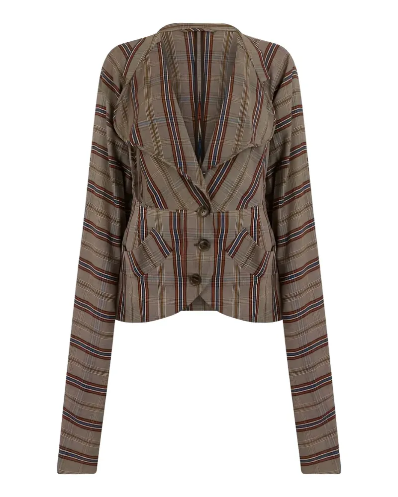 Vivienne Westwood Appetizer check-pattern button-up blazer - Braun Braun