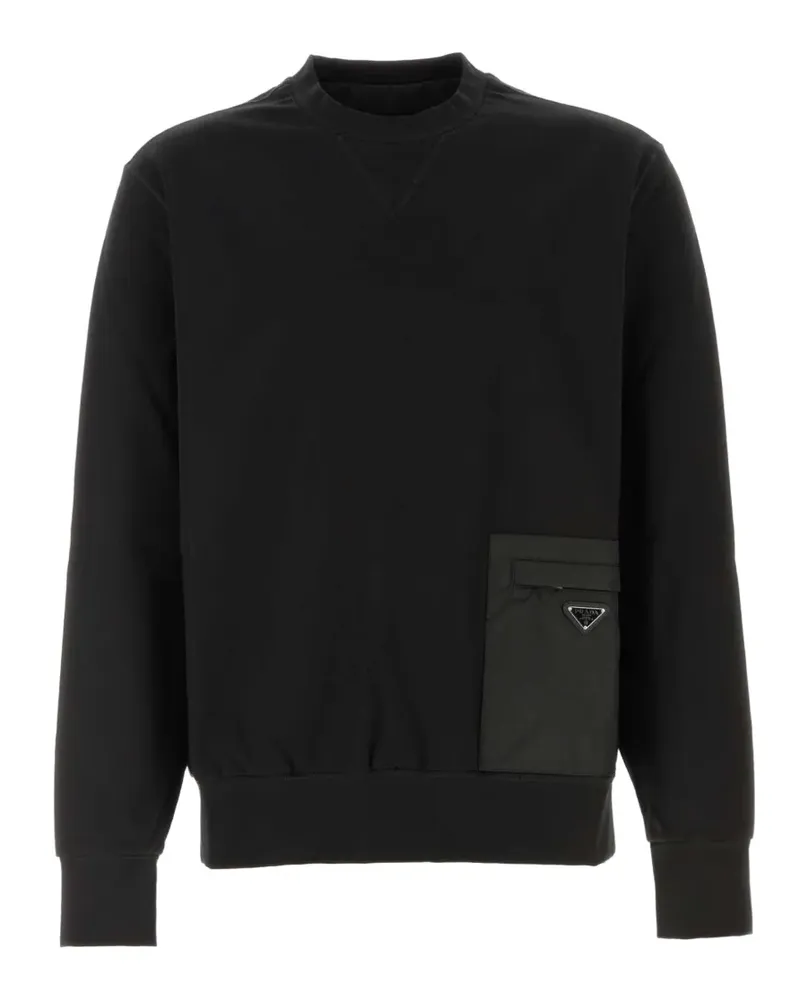 Prada Sweatshirt mit Triangel-Tasche - Schwarz Schwarz