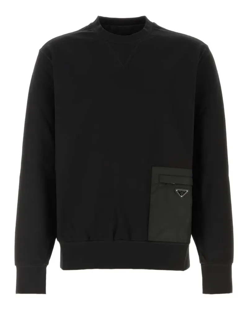 Prada Sweatshirt mit Triangel-Tasche - Schwarz Schwarz