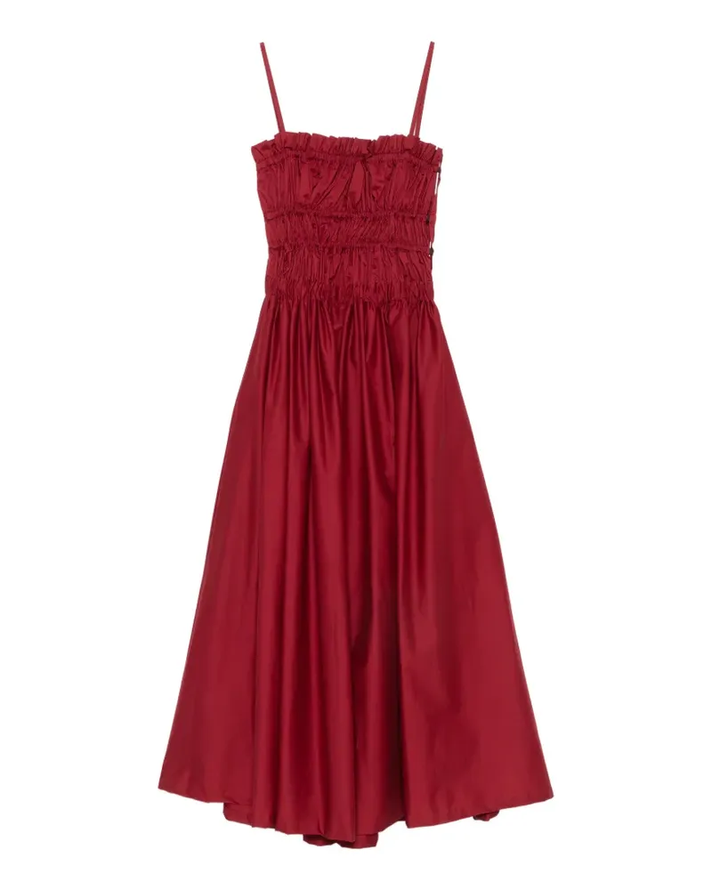 Liviana Conti shirred ruffled midi dress - Rot Rot