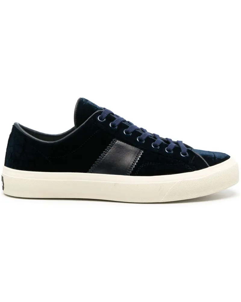 Tom Ford Cambridge Sneakers mit Kroko-Optik - Blau Blau