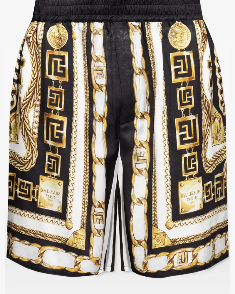 Balmain Shorts mit Ketten-Print - Schwarz Schwarz