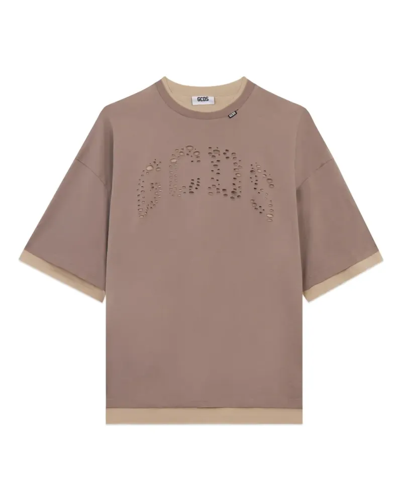 GCDS T-Shirt mit Logo-Detail - Braun Braun