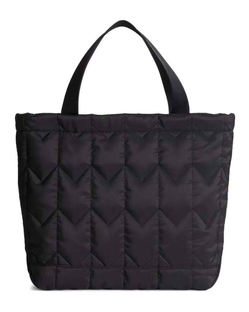 Kitsuné large chevron quilted tote bag - Schwarz Schwarz