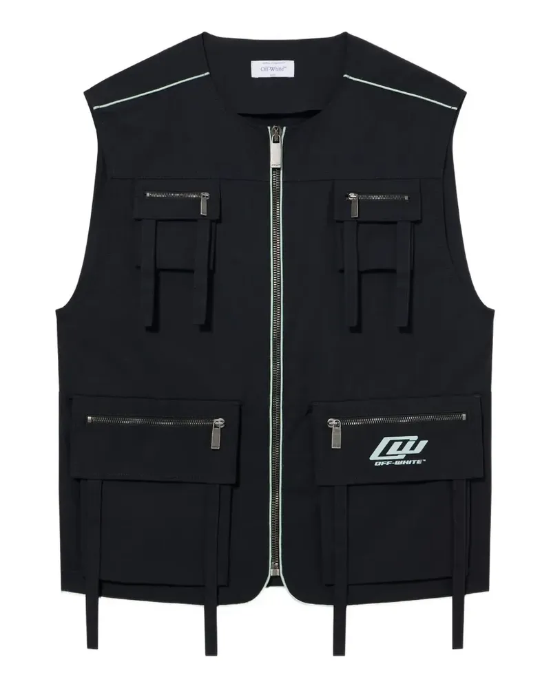 OFF-WHITE Weste mit Logo - Schwarz Schwarz