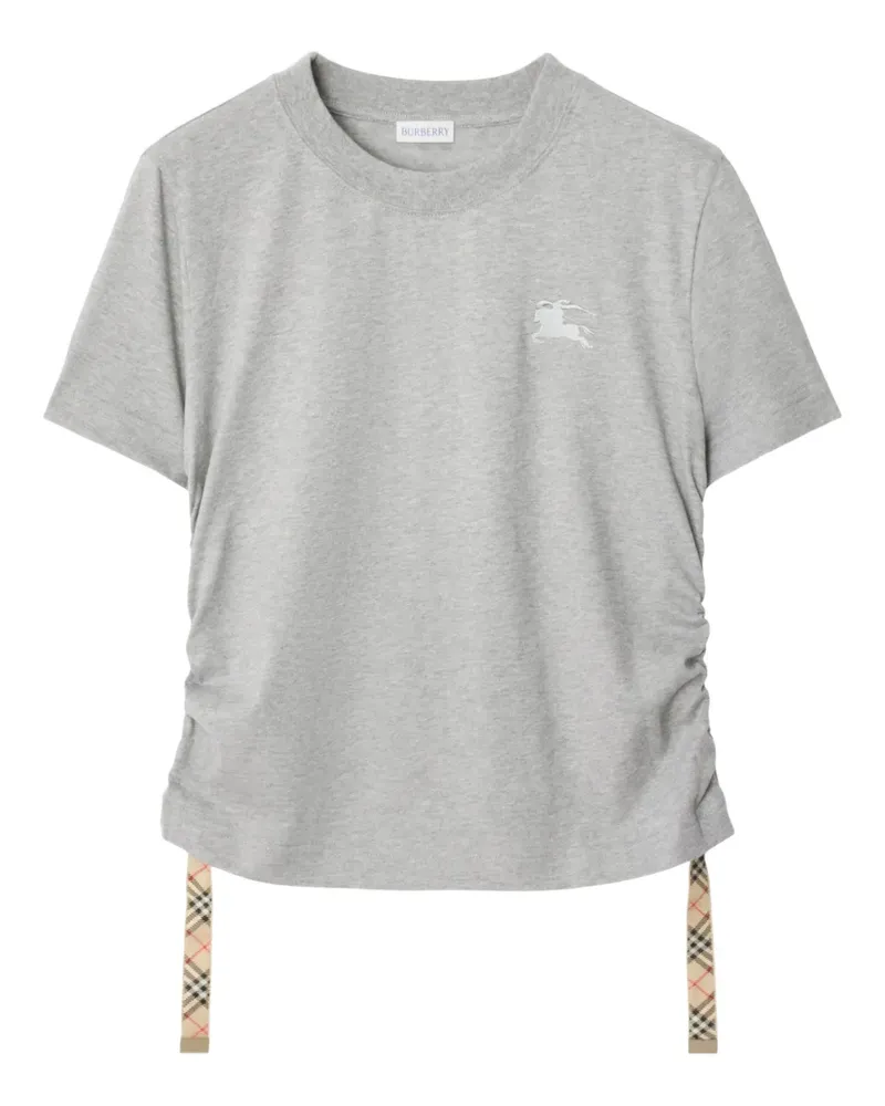 Burberry Festival Equestrian-Knight T-Shirt mit Raffungen - Grau Grau