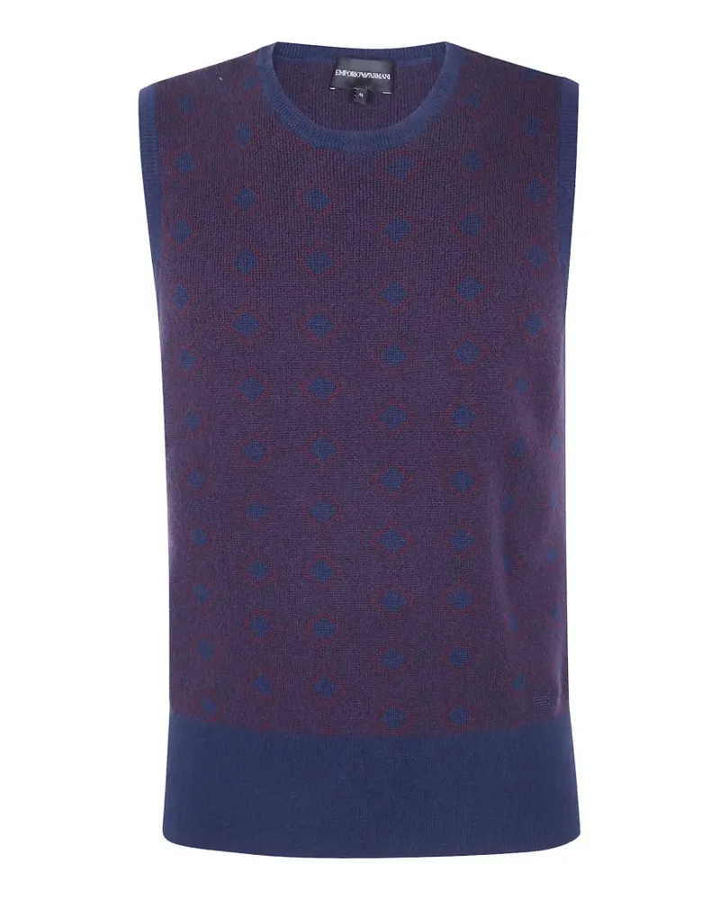 Emporio Armani Pullunder mit Rautenmuster - Violett Violett