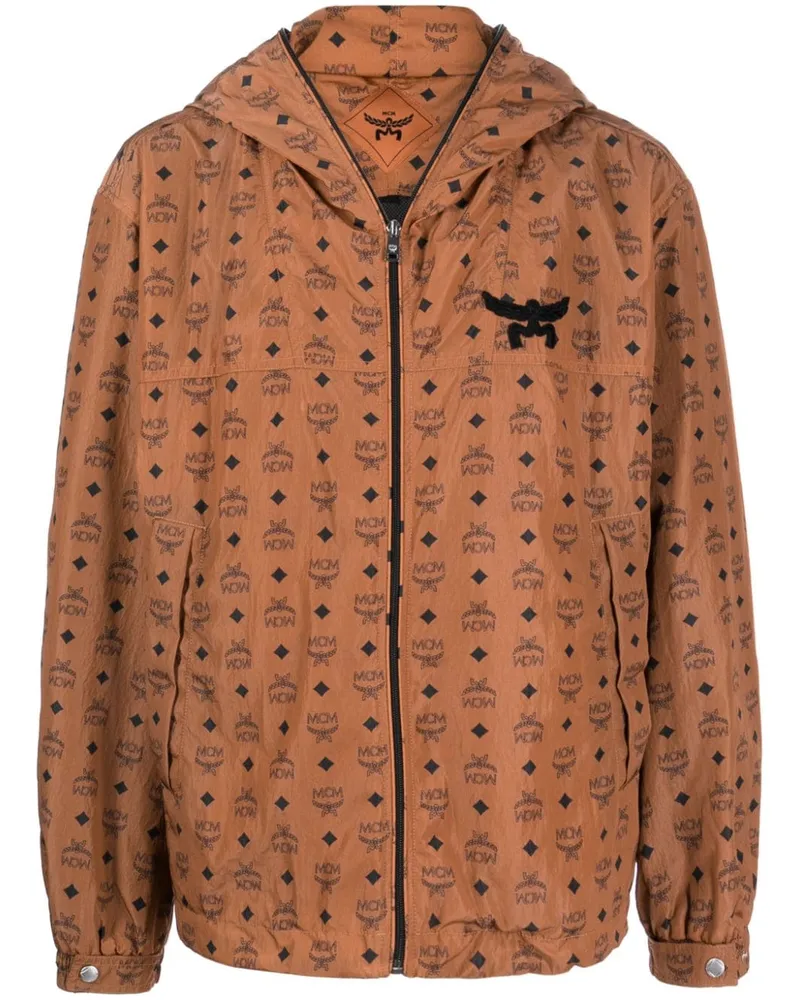MCM Kapuzenjacke mit Monogramm-Print - Braun Braun