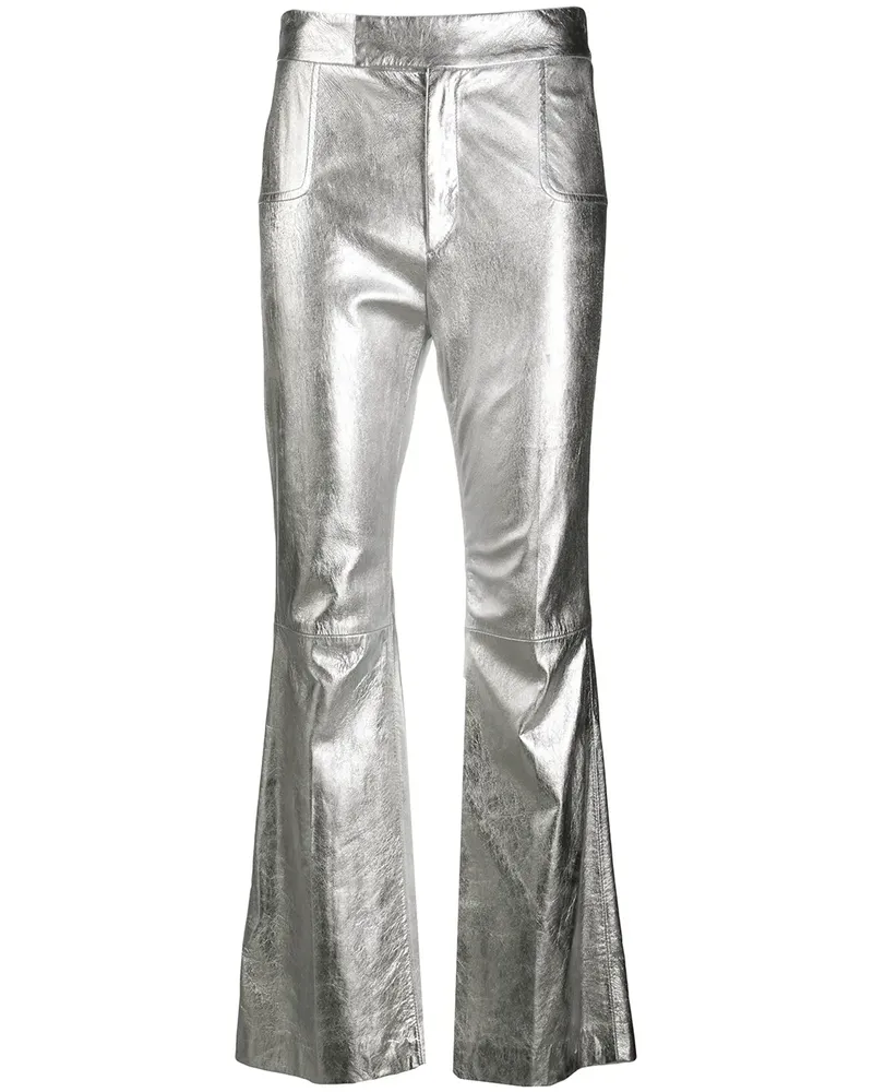 Philosophy Di Lorenzo Serafini Schlaghose mit Metallic-Effekt - Silber Silber