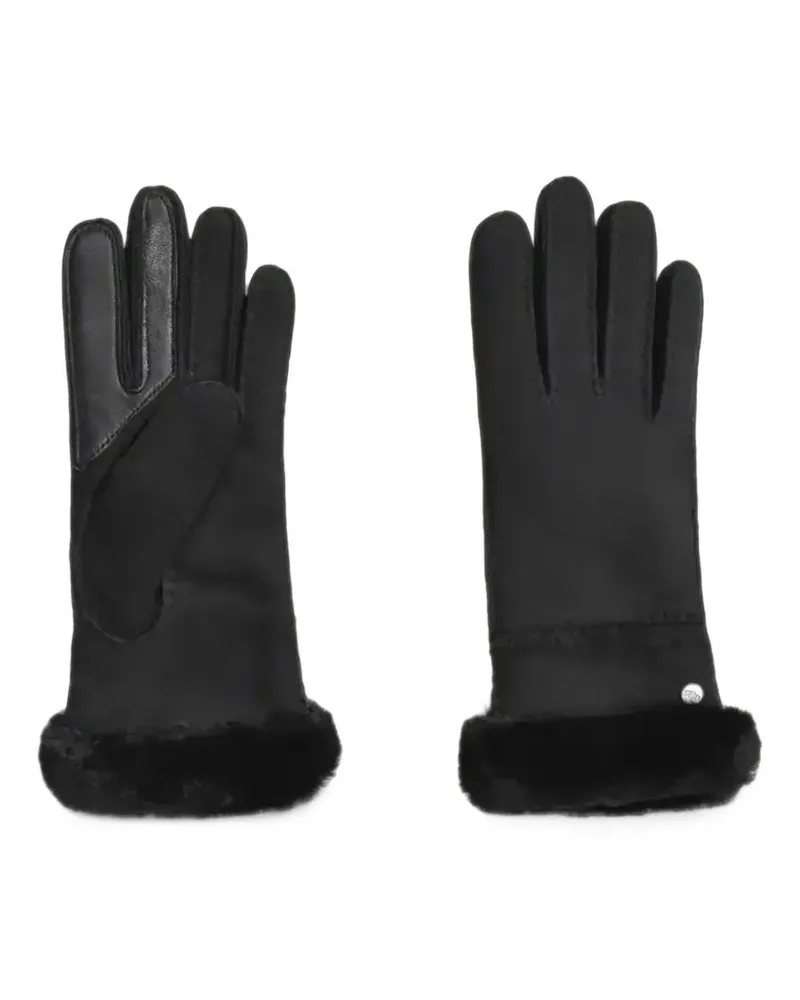UGG shearling-trim leather gloves - Schwarz Schwarz