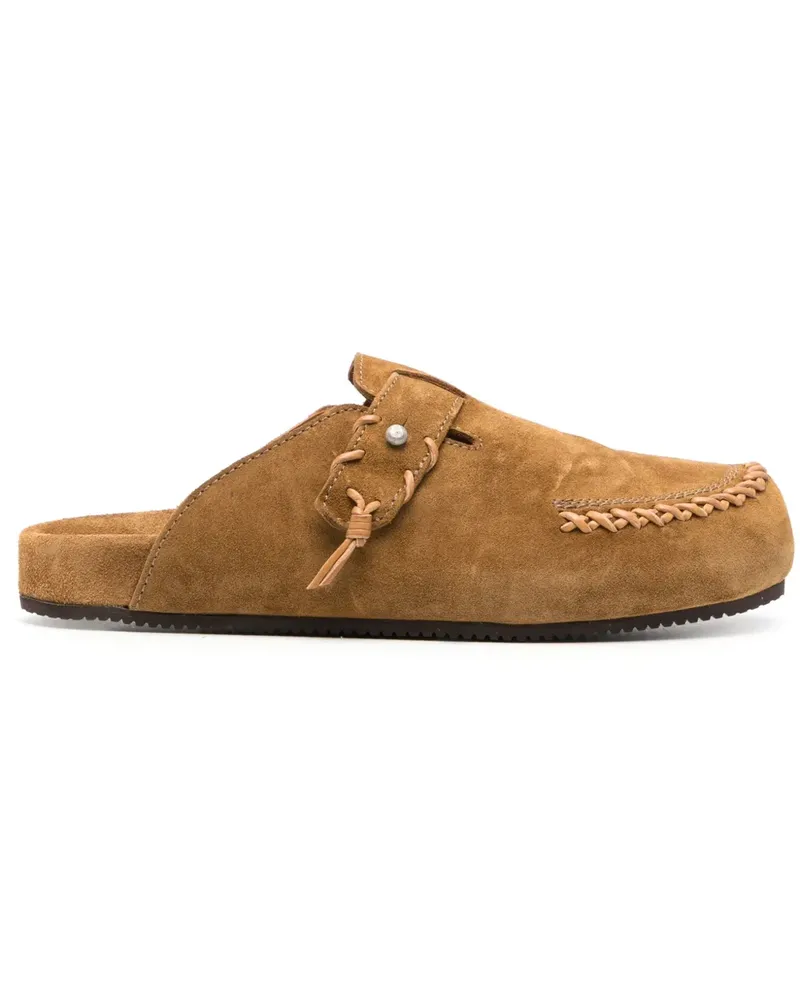 Buttero Slipper aus Wildleder mit Ziernaht - Braun Braun