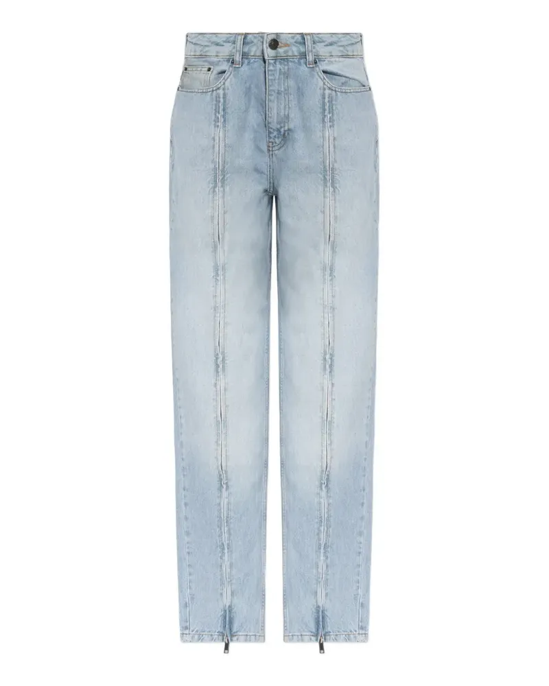 ROTATE Birger Christensen straight denim zip jeans light blue - Blau Blau