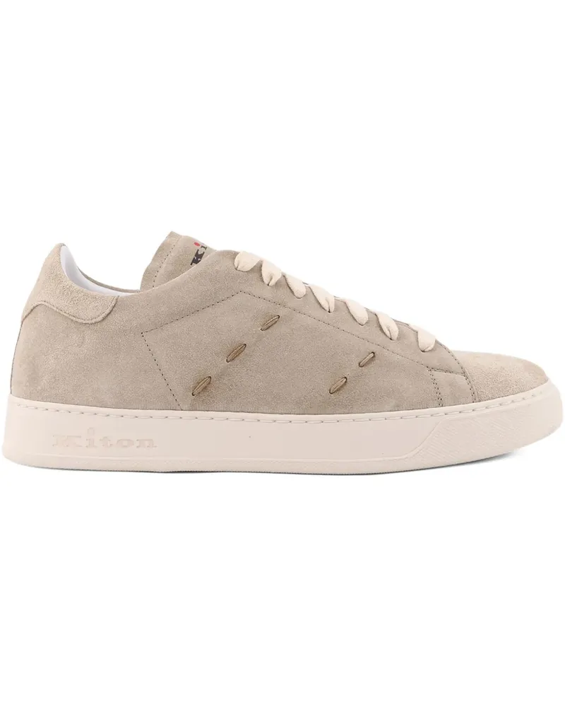 Kiton suede sneakers - Nude Nude