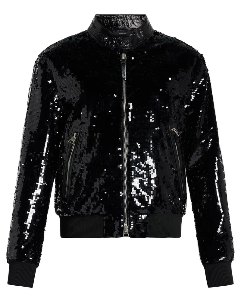 Tom Ford Bomberjacke mit Pailletten - Schwarz Schwarz