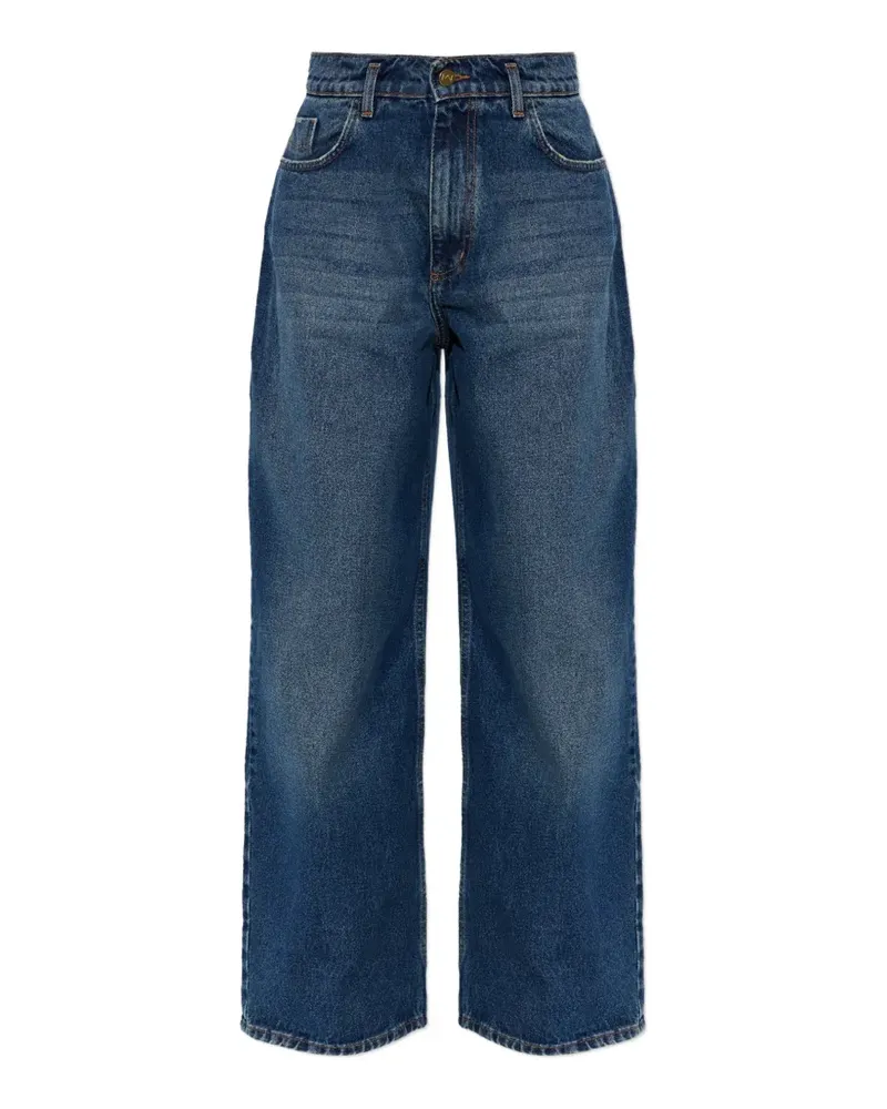 THE MANNEI faded-effect button-detail jeans - Blau Blau