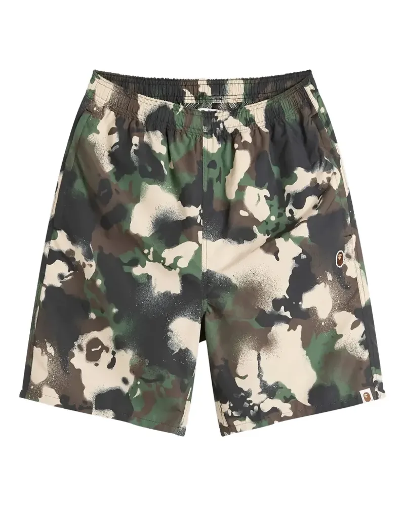 BAPE Map Camo cotton swim shorts - Grün Grün