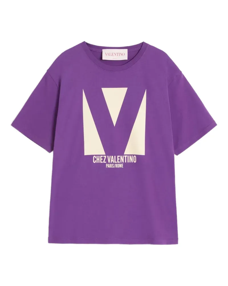 Valentino Garavani T-Shirt mit Chez-Print - Violett Violett