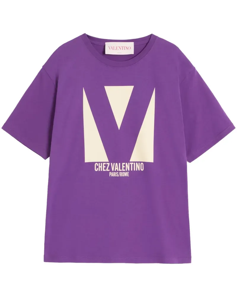 Valentino Garavani T-Shirt mit Chez-Print - Violett Violett
