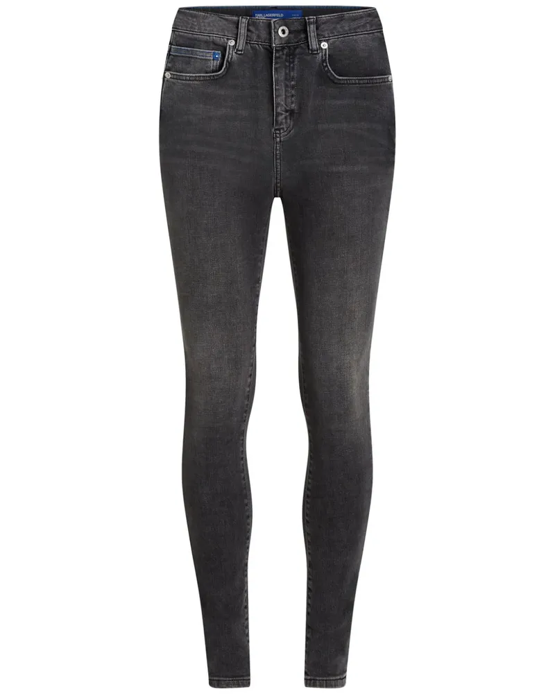 Karl Lagerfeld Skinny-Jeans mit hohem Bund - Schwarz Schwarz