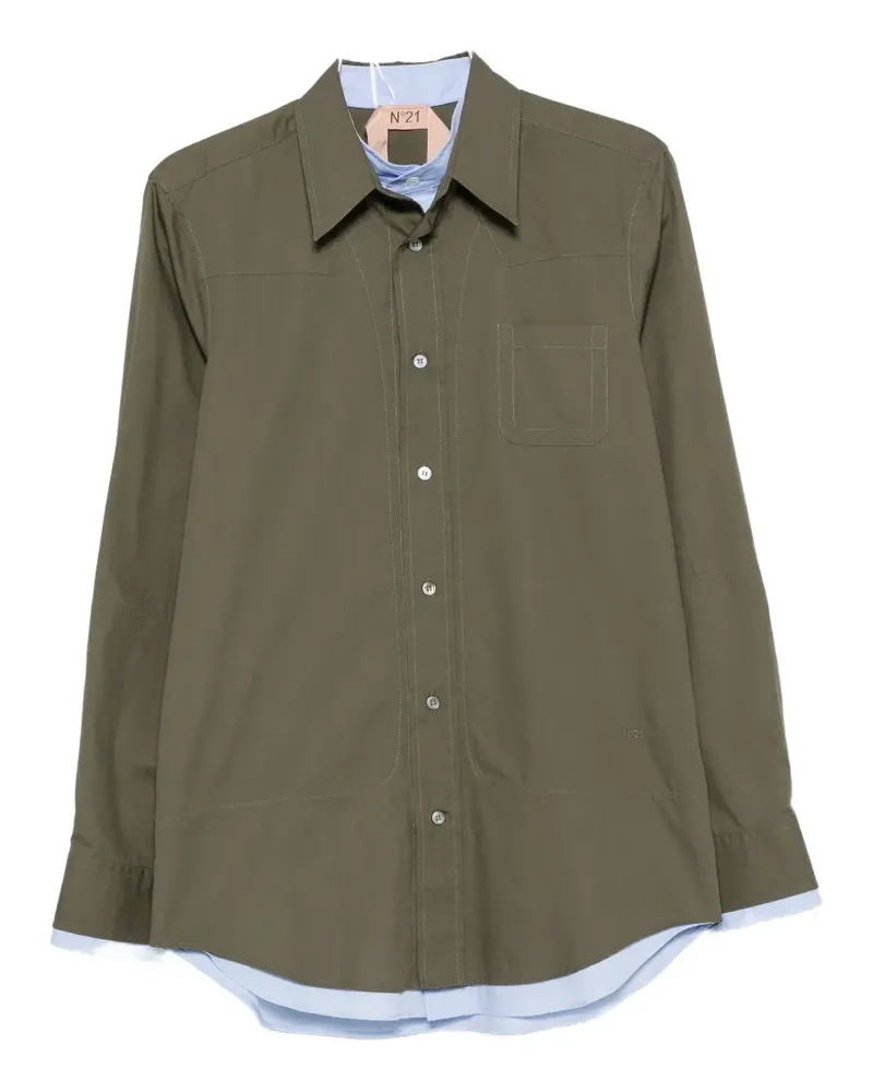 N° 21 logo-embroidered shirt - Grün Grün