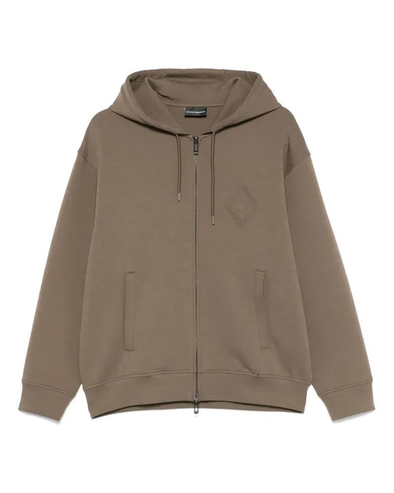 Emporio Armani Hoodie mit Logo-Prägung - Braun Braun
