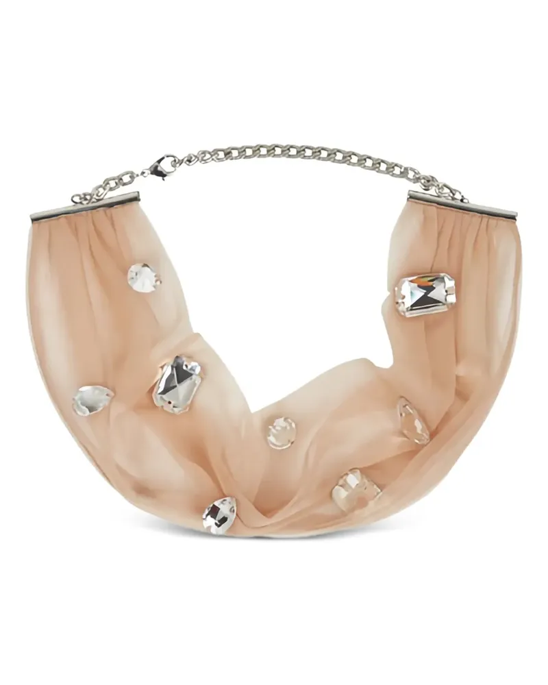 David Koma Choker mit Kristallverzierung - Nude Nude