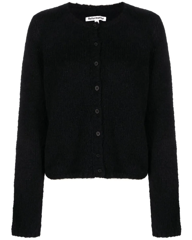 Reformation Clara Cardigan mit Rundhalsausschnitt - Schwarz Schwarz