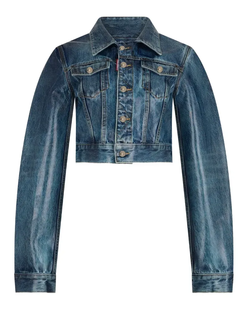 Dsquared2 Dean Jeansjacke mit Eis-Effekt - Blau Blau