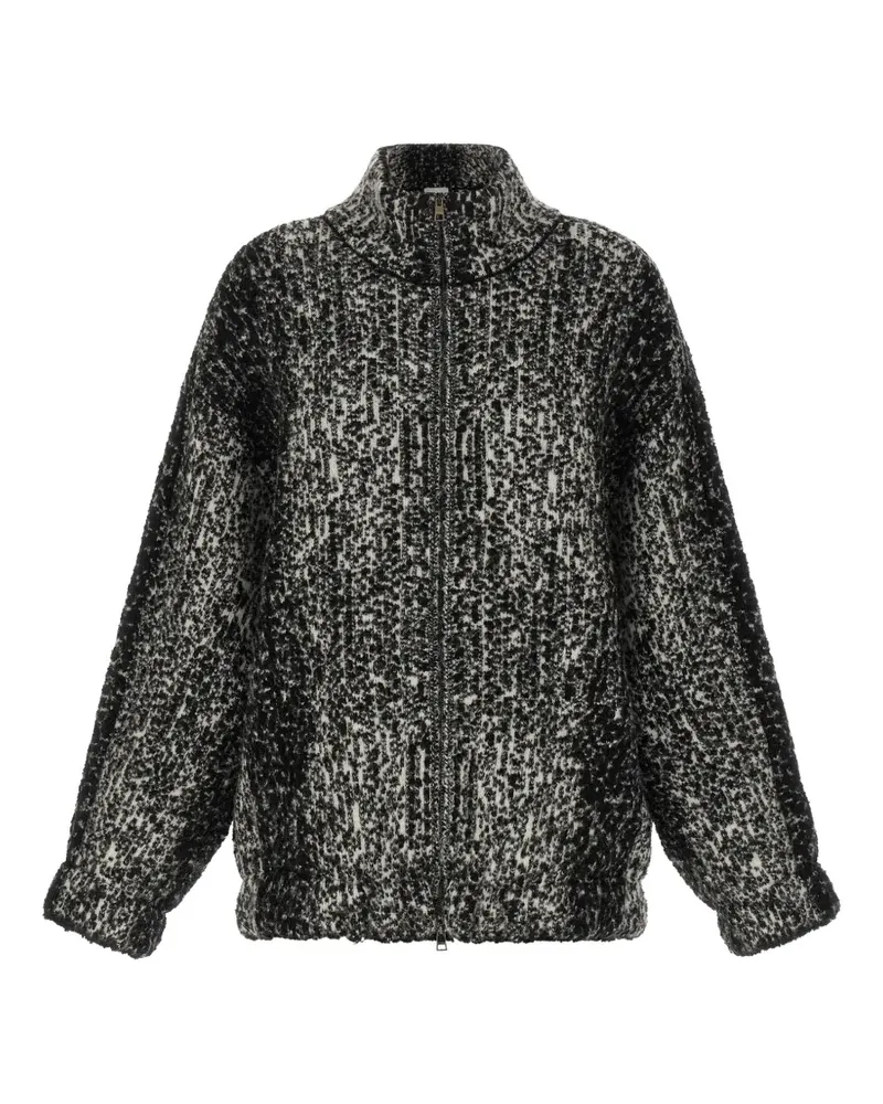 NUDE bouclé-knit bomber jacket - Schwarz Schwarz