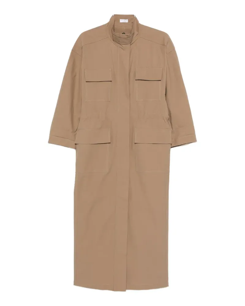 Brunello Cucinelli flap-pocket maxi dress - Nude Nude