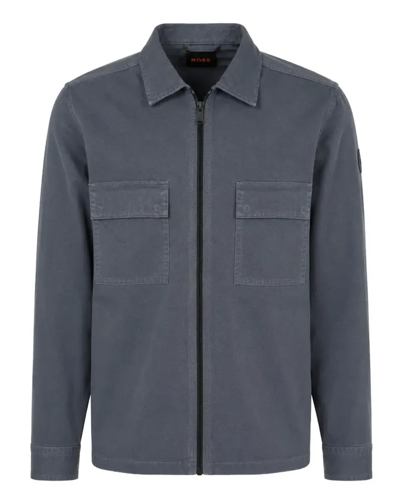 HUGO BOSS zip-up chest-pocket shirt - Grau Grau