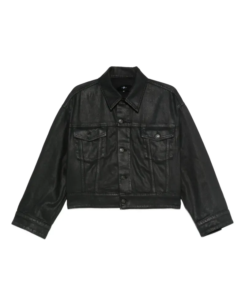 7 for all mankind Jeansjacke mit Knopfverschluss - Schwarz Schwarz