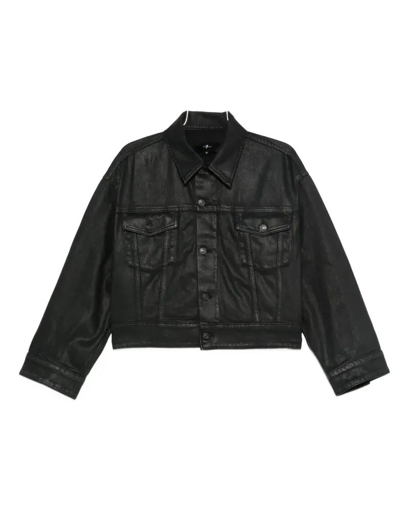 7 for all mankind button-fastening denim jacket - Schwarz Schwarz