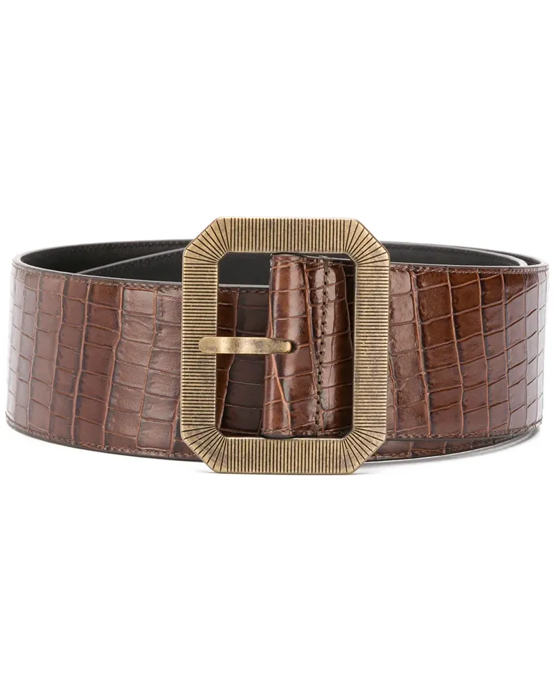 Saint Laurent Gürtel mit Kroko-Effekt - Braun Braun