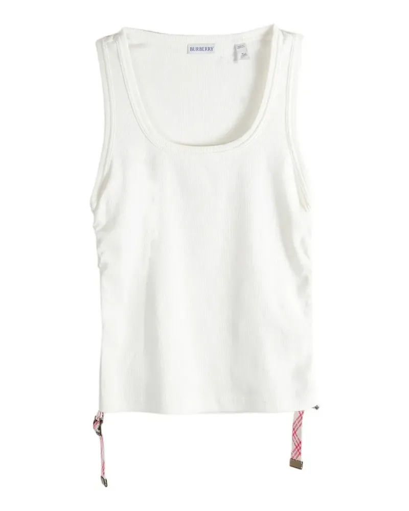Burberry tie-detail ribbed tank top - Weiß Weiß