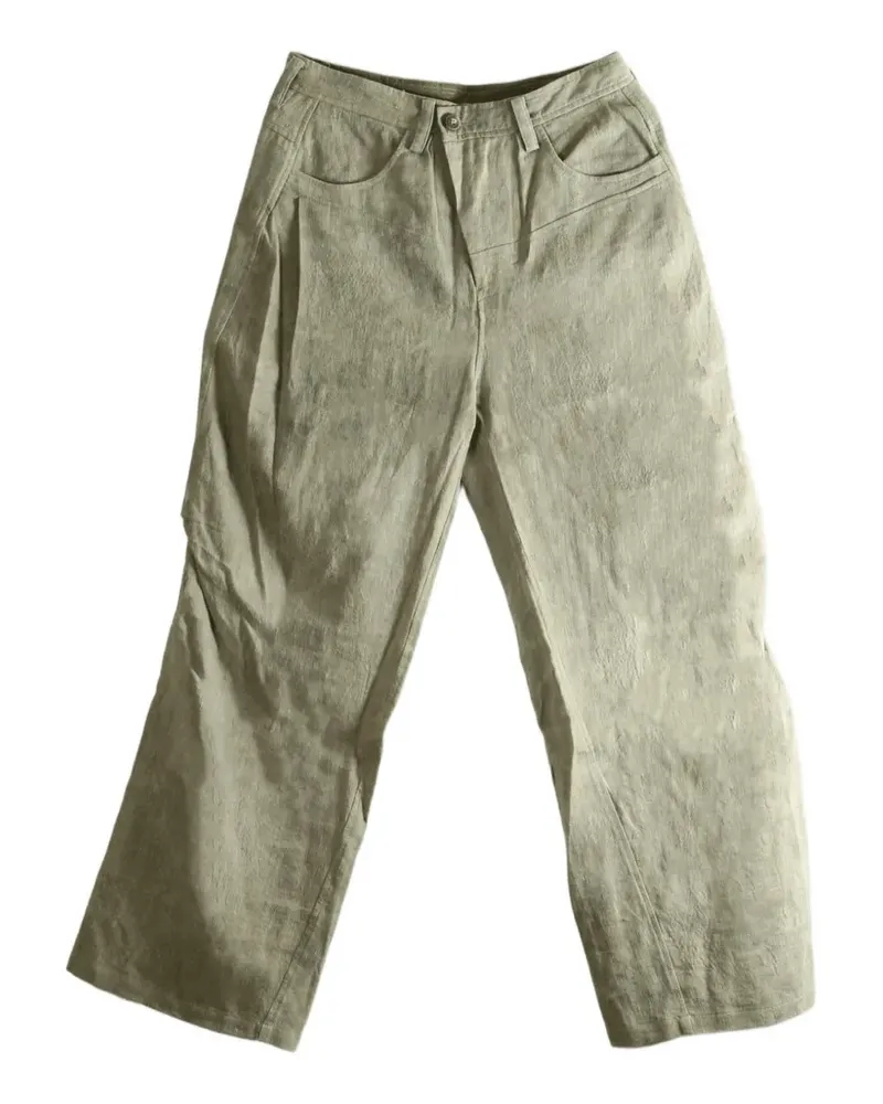 Ziggy Chen Wide-Leg-Hose mit Bundfalten - Grün Grün