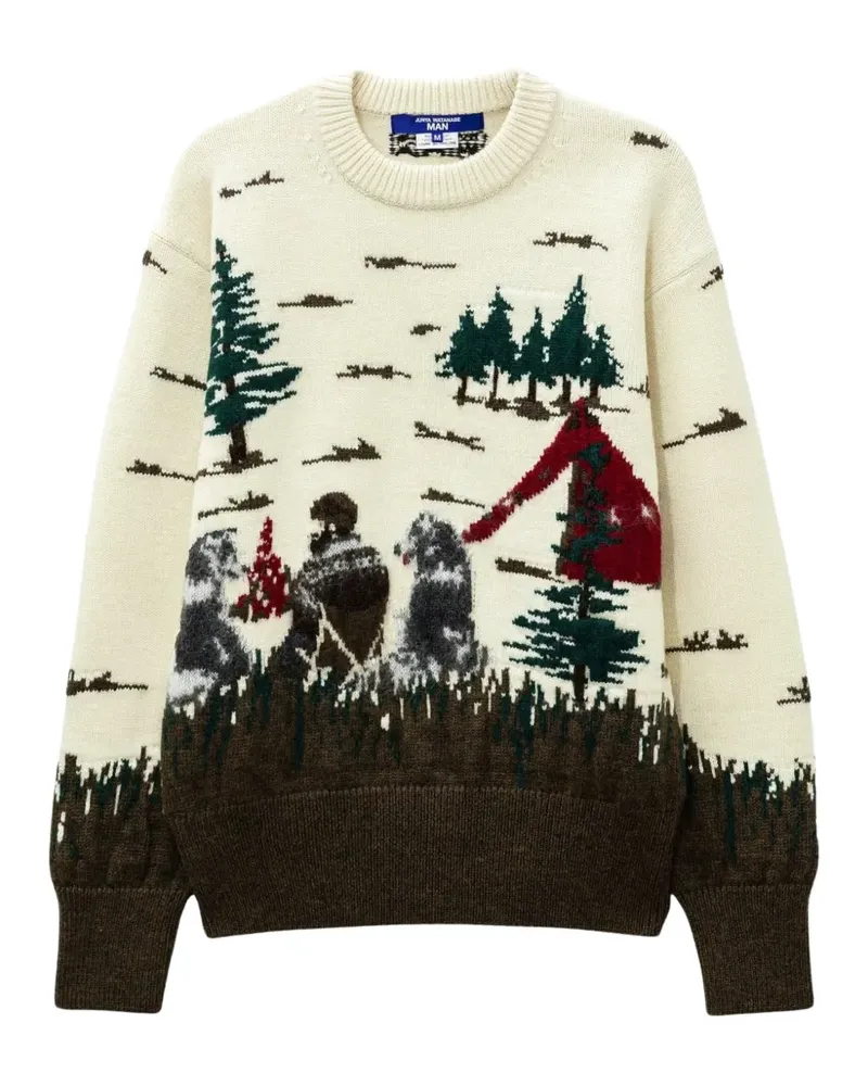 Junya Watanabe Pullover mit Intarsienmuster - Weiß Weiß