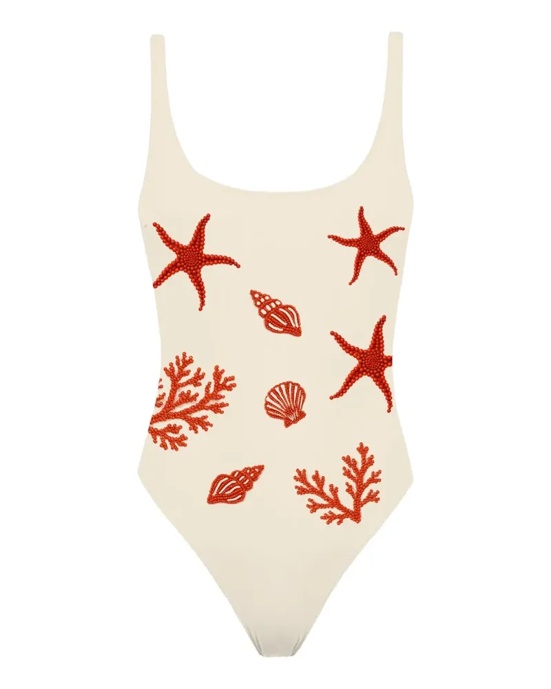 MC2 Saint Barth bead-embellished swimsuit - Nude Nude