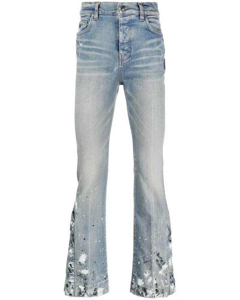 Amiri Jeans mit Farbklecksen - Blau Blau