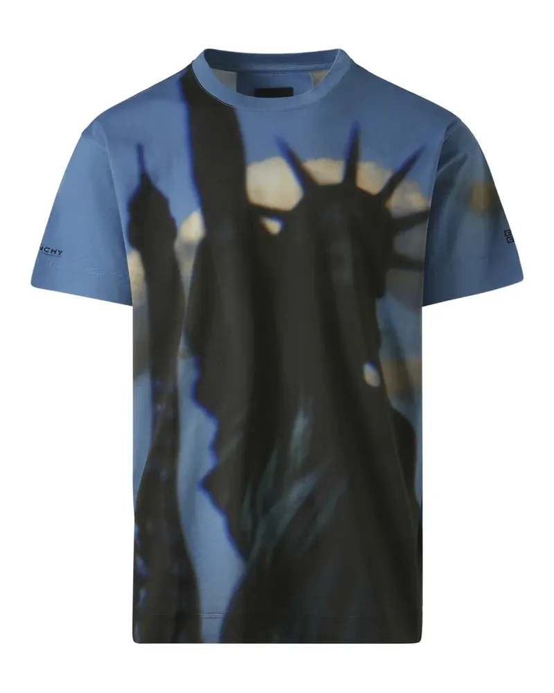 Givenchy Paris NY All Over Oversized-T-Shirt - Blau Blau