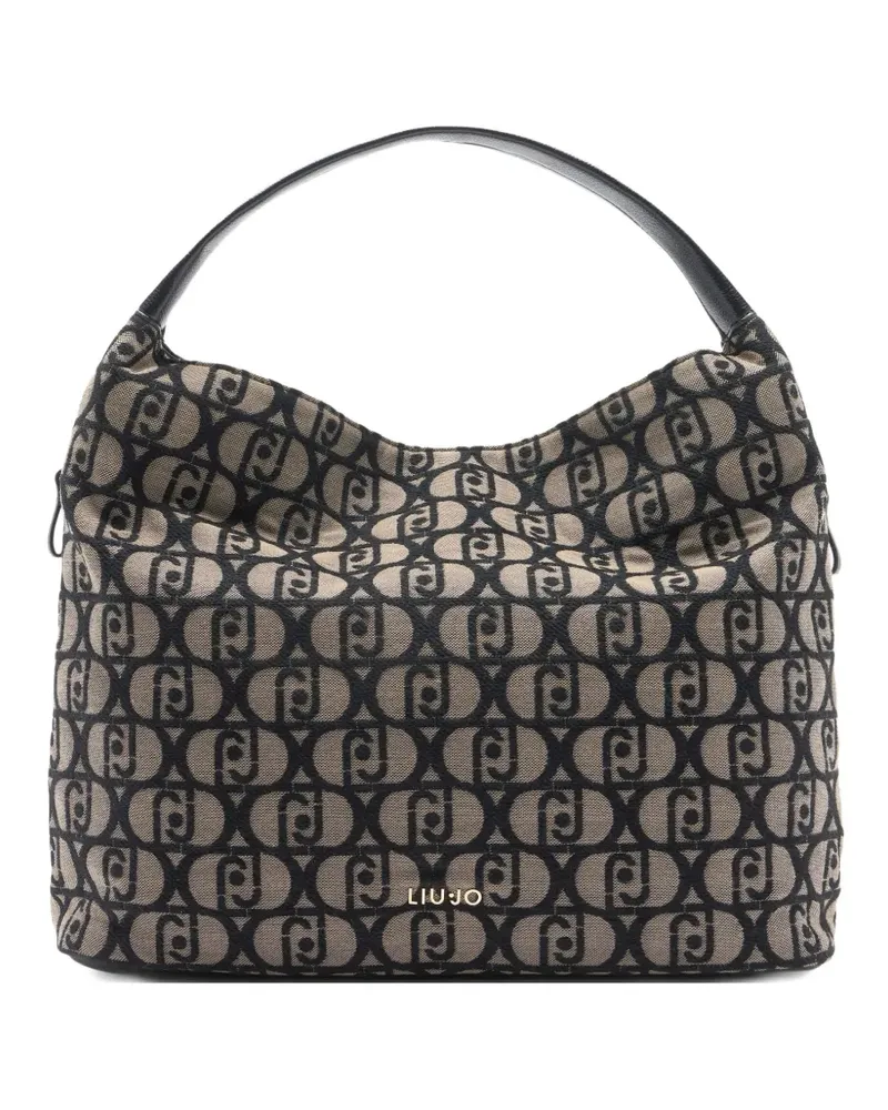 Liu Jo Große Schultertasche aus Logo-Jacquard - Nude Nude