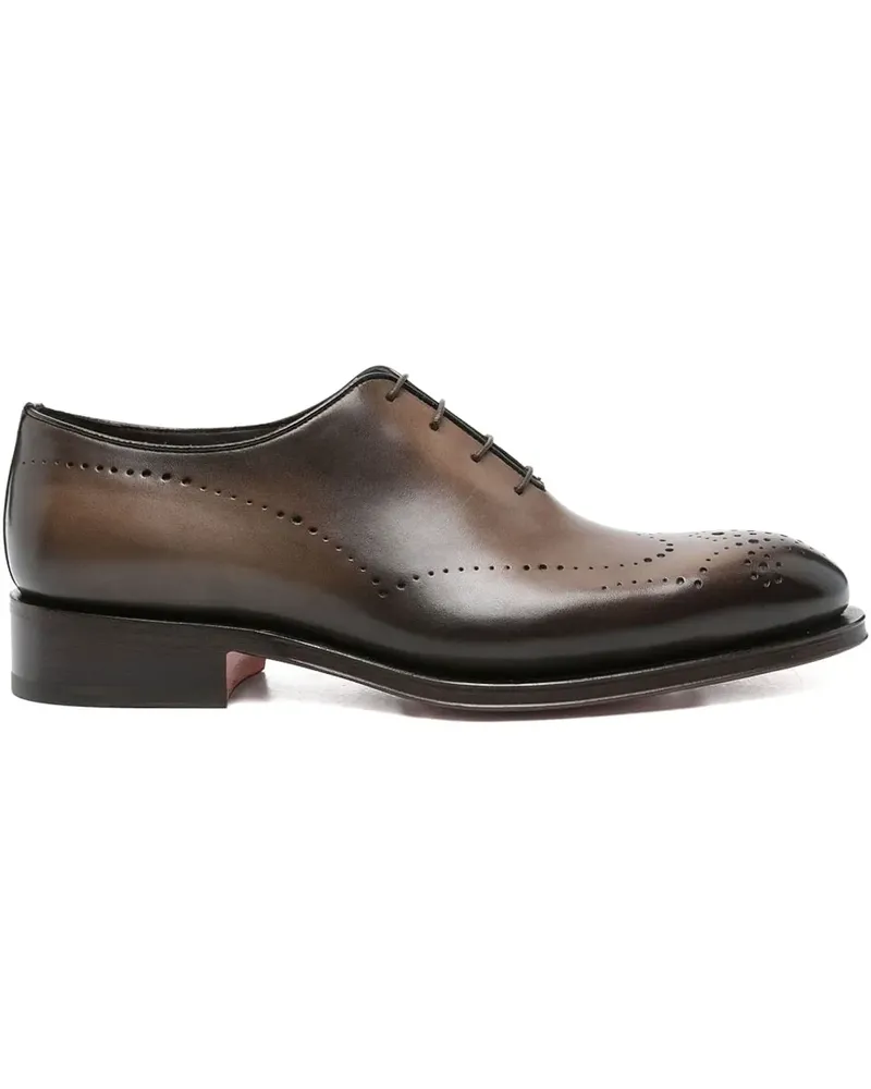 Santoni Carter Oxford-Schuhe mit Budapester - Braun Braun