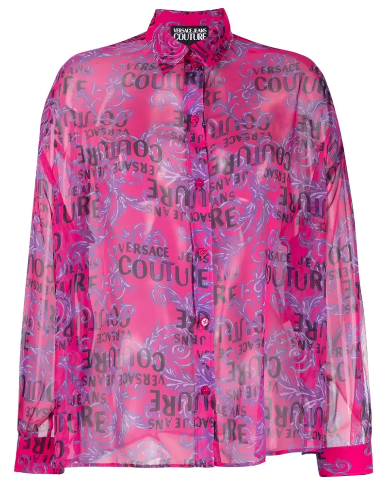 Versace Jeans Hemd mit Logo-Print - Rosa Rosa