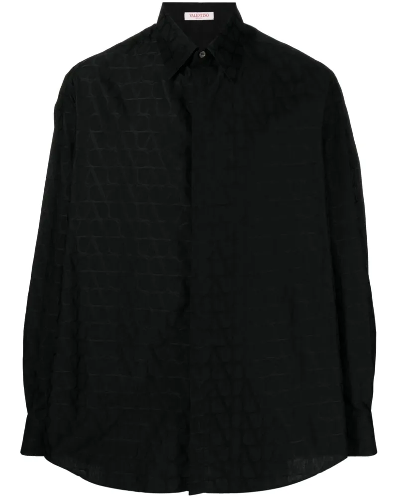 Valentino Garavani Toile Iconographe Popeline-Hemd - Schwarz Schwarz