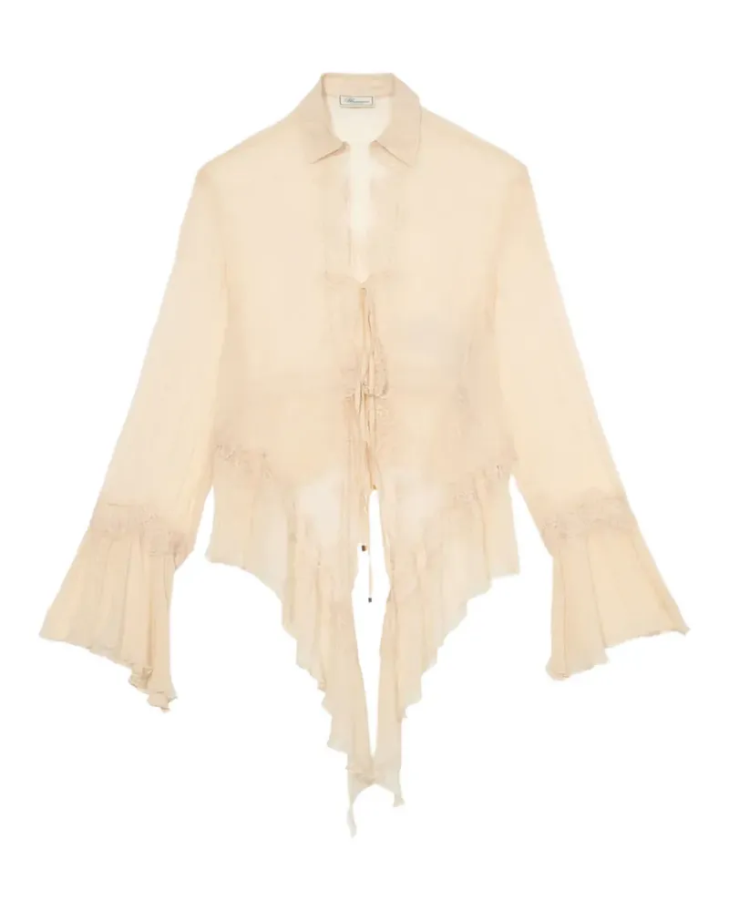 Blumarine Bluse mit Spitzenborten - Nude Nude