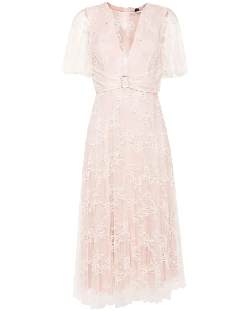 NISSA Kleid mit Overlay aus Spitze - Rosa Rosa