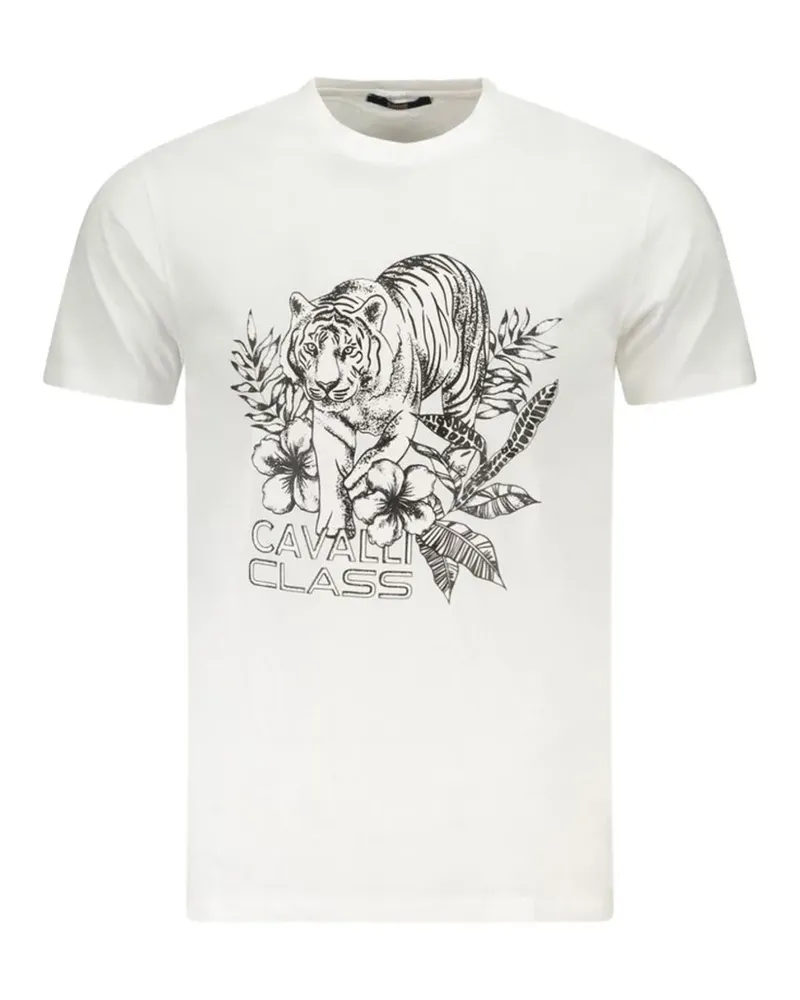 Roberto Cavalli tiger-print cotton T-shirt - Weiß Weiß