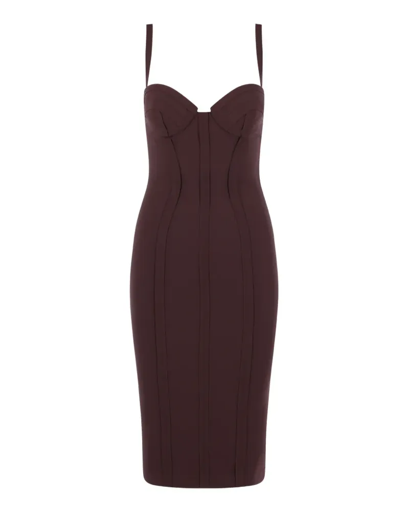 Elisabetta Franchi sweetheart panelled midi dress - Braun Braun