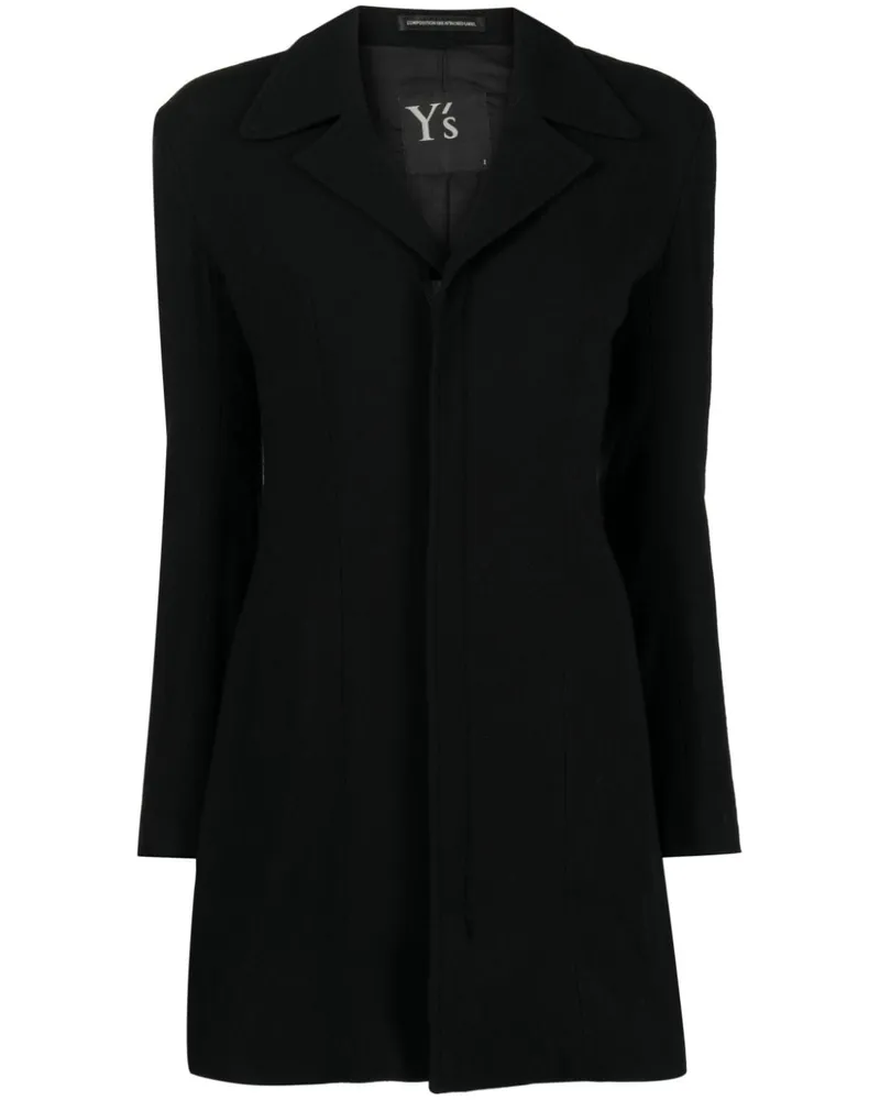 Yohji Yamamoto Blazer mit fallendem Revers - Schwarz Schwarz