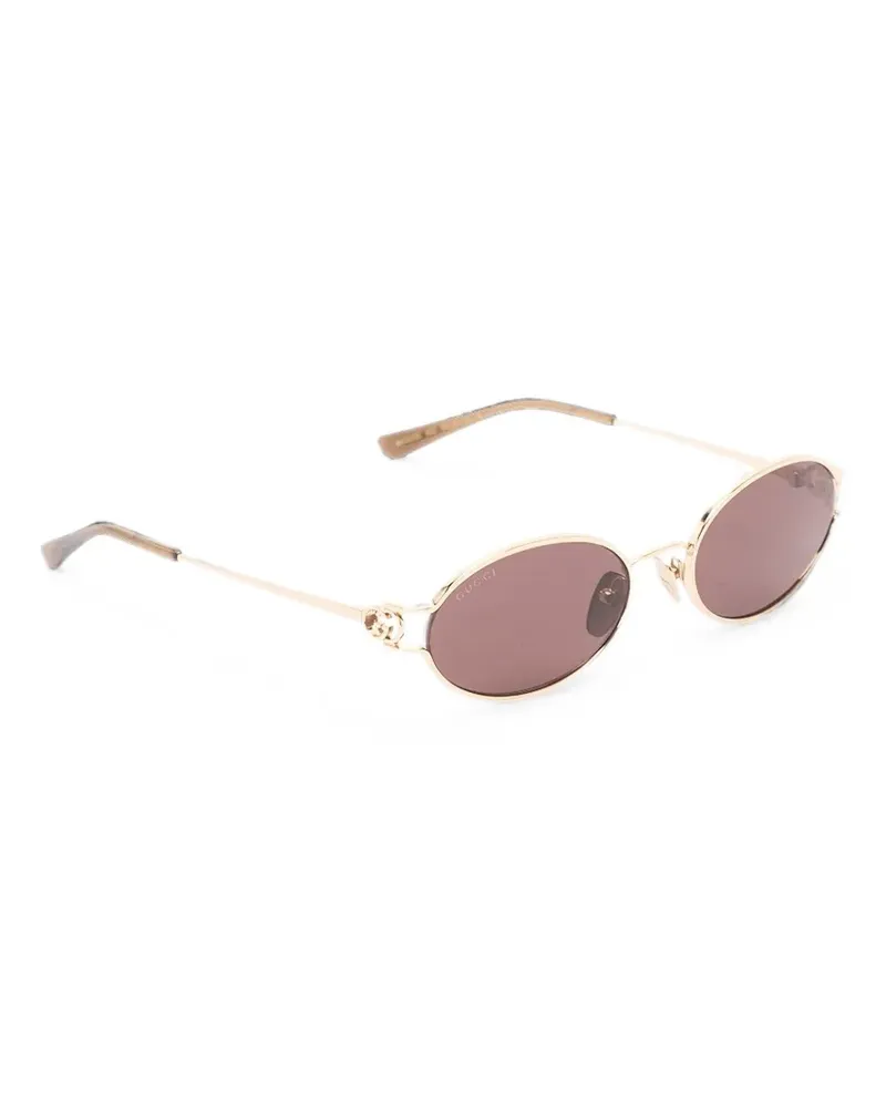 Gucci Interlocking G oval-frame sunglasses - Gold Gold